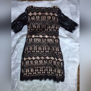 ELIZA J Black & Nude Lace Dress.  SZ. 8.  Stunning. Lined